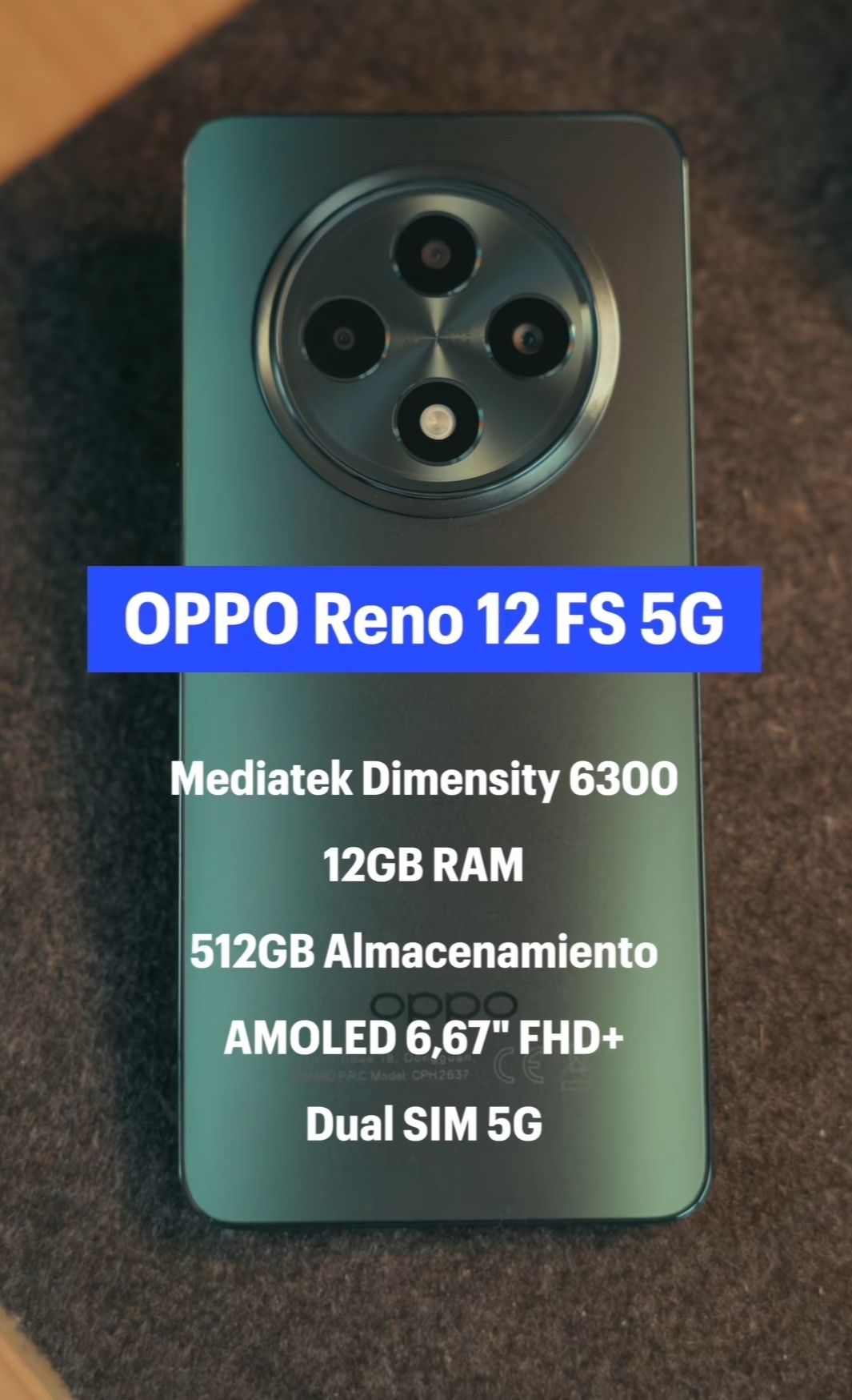 Smartphone OPPO Reno 12 FS 5G (NOVO)