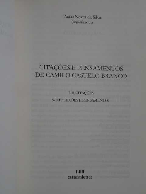 Citações e Pensamentos de Camilo Castelo Branco - 1ª Edição