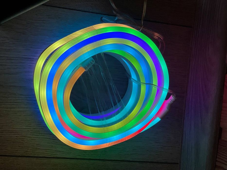 Неоновая лента RGB стрічка неонова 5м LED неон гибкая