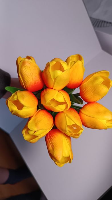 Sztuczne pomarańczowe tulipany 10 sztuk jak prawdziwe
