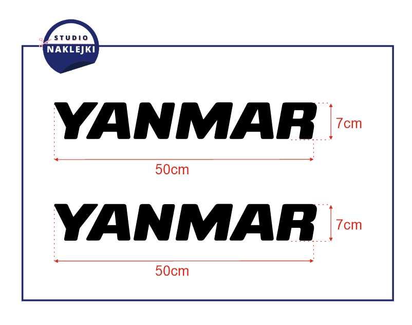 Yanmar Naklejki 50x7cm 2szt Koparka Ładowarka Nalepki