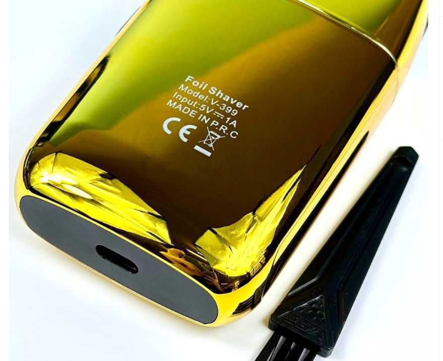 Электробритва vgr v-399 gold с двойной сеткой и LED-дисплеем