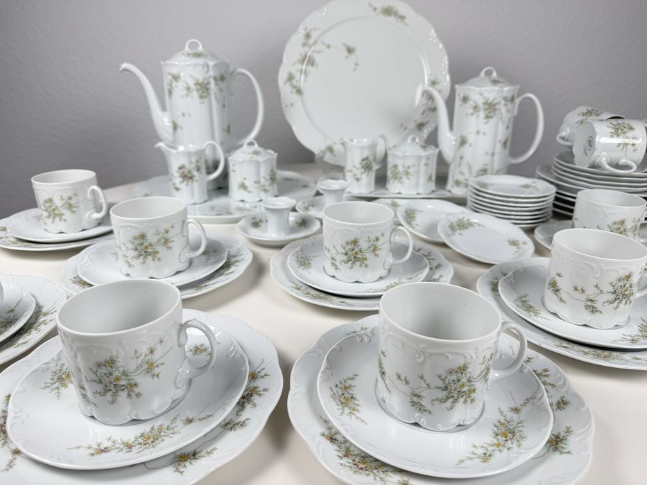 Duży serwis Rosenthal Monbijou Kwiaty - kawa herbata