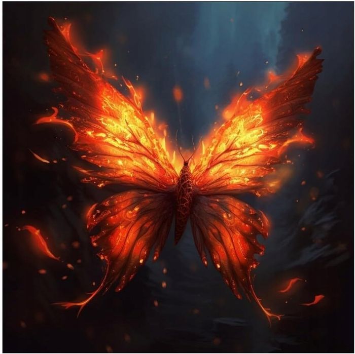 Diamentowy obraz zestaw malowania 3d płomień motyl 30x30