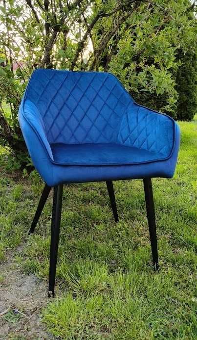 Krzesło tapicerowane niebieskie do kuchni/jadalni/salonu