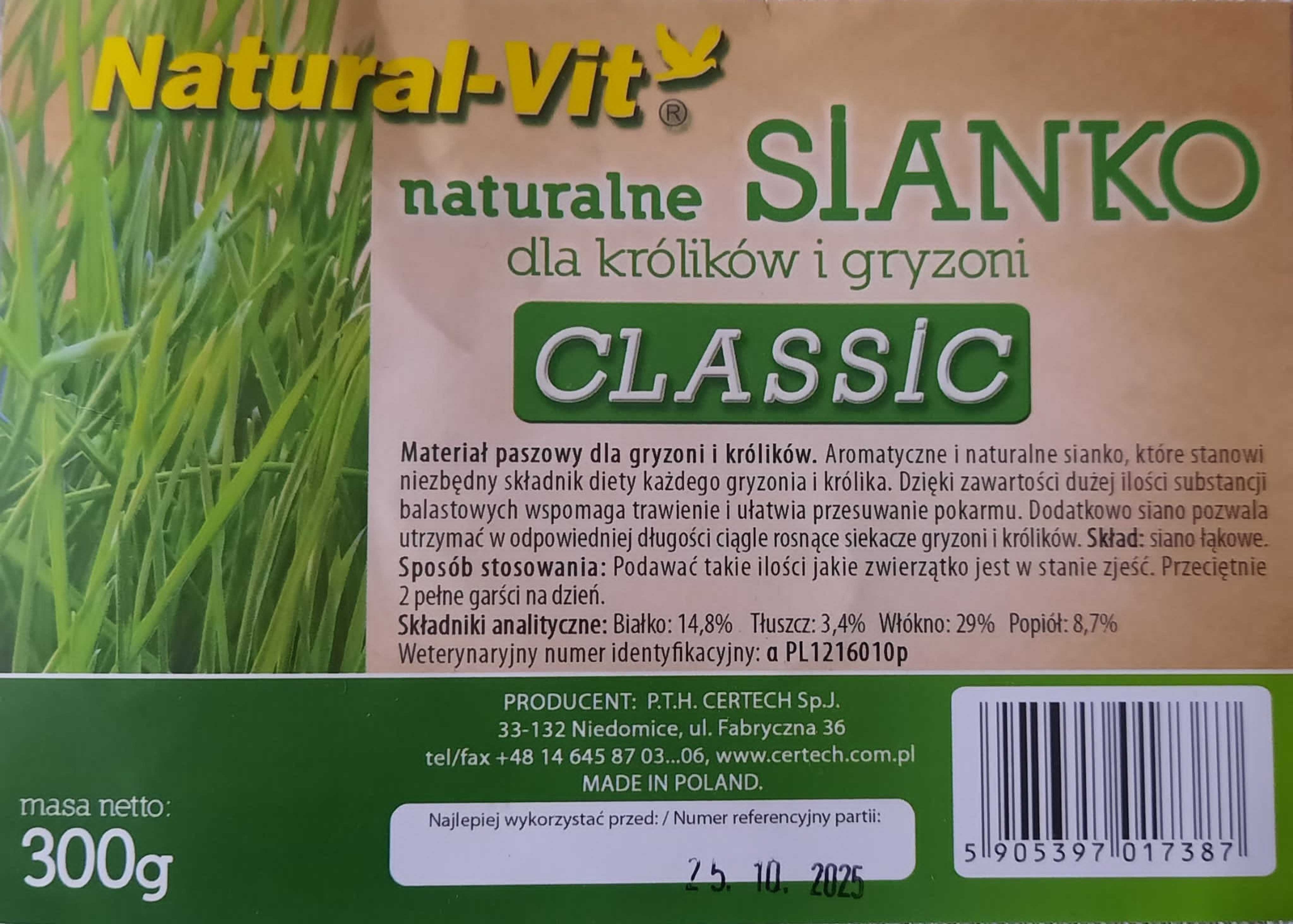 Siano dla królików gryzoni sianko
