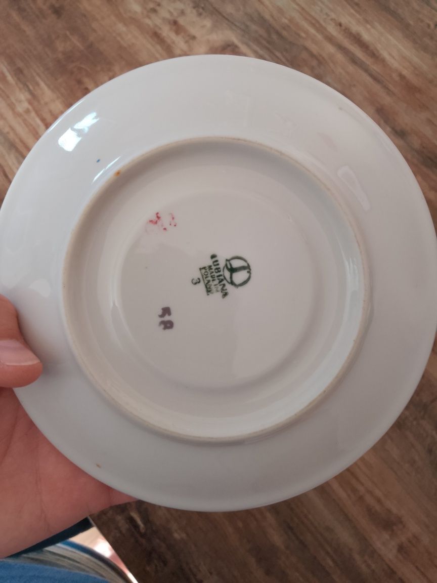 5 szt. talerzy deserowych z porcelany (Lubiana)