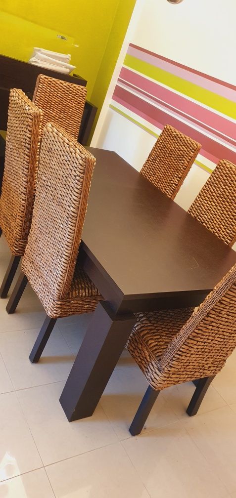 Mesa de Jantar extensível com abertura fácil - Carvalho escuro