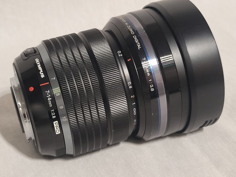 Objetiva Olympus grande angular 7-14 mm 1:2.8 Pro