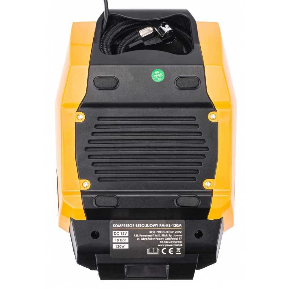 POWERMAT Kompresor Bezolejowy Sprężarka Przenośna 12v Lcd PM1185
