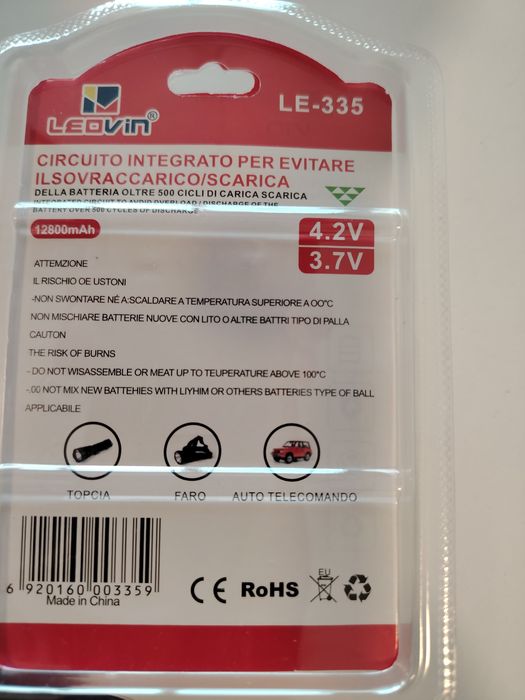 1 Cx. de pilhas (24 unid) Leovin 18.650 de  Proteção Integrada