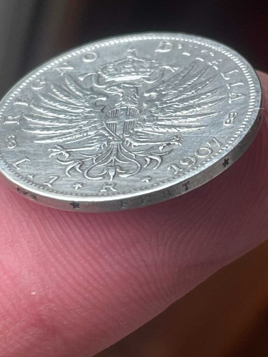 moeda em prata  1 L 1907 Itália