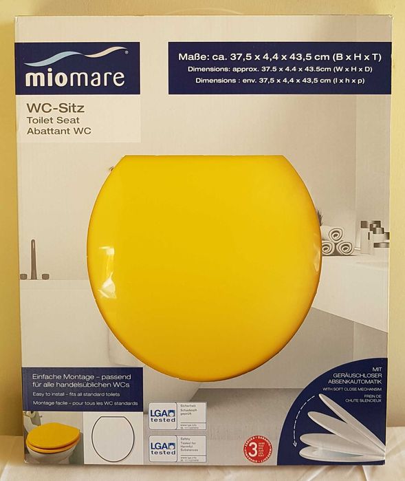 Solidna żółta deska sedesowa Miomare NOWA