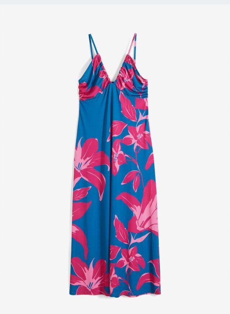 Sukienka maxi w roślinny print