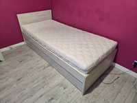 Łóżko jednoosobowe z materacem siwe Transport w cenie  drewniane mater