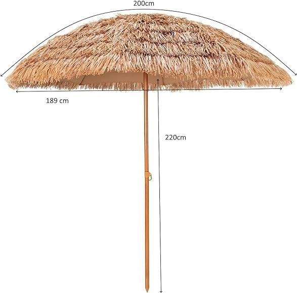 Guarda-sol chapéu de sol tropical piscina praia jardim 200 cm - NOVO