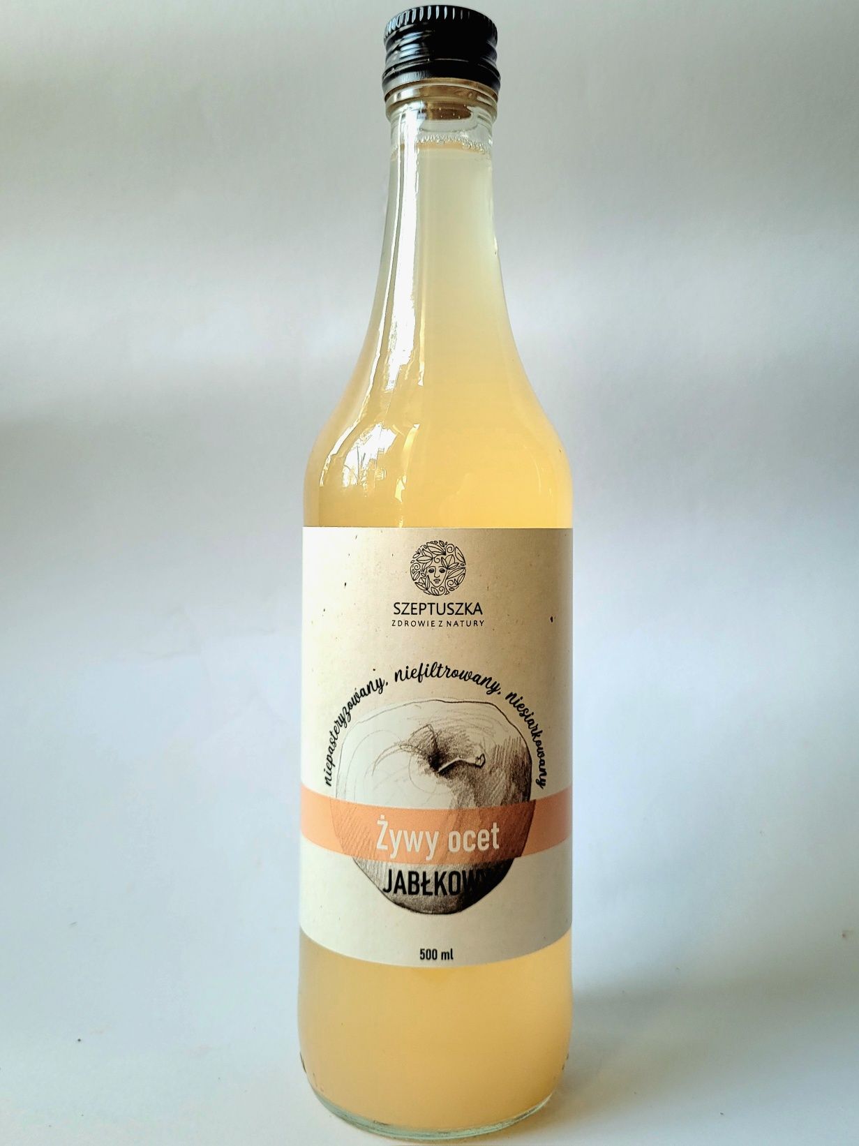Żywy ocet jabłkowy, eko, naturalny, Szeptuszka 500 ml!