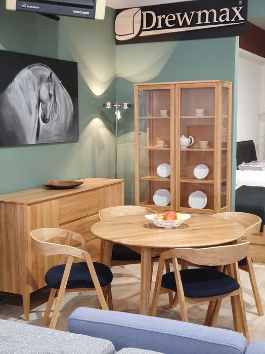 STÓŁ DĘBOWY DREWMAX ST 392 rozkładany kolekcja RETRO Promocja