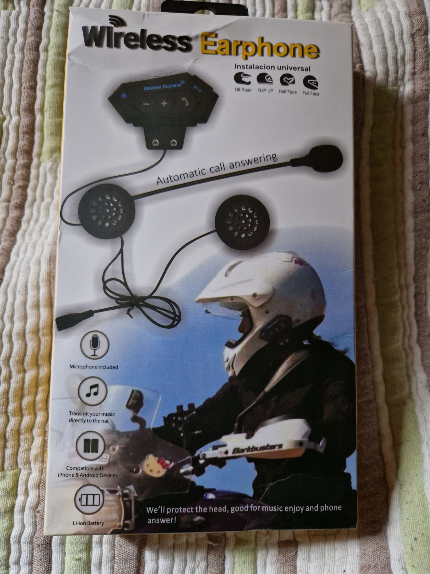 Tenho para venda ester auriculares para capacete de moto