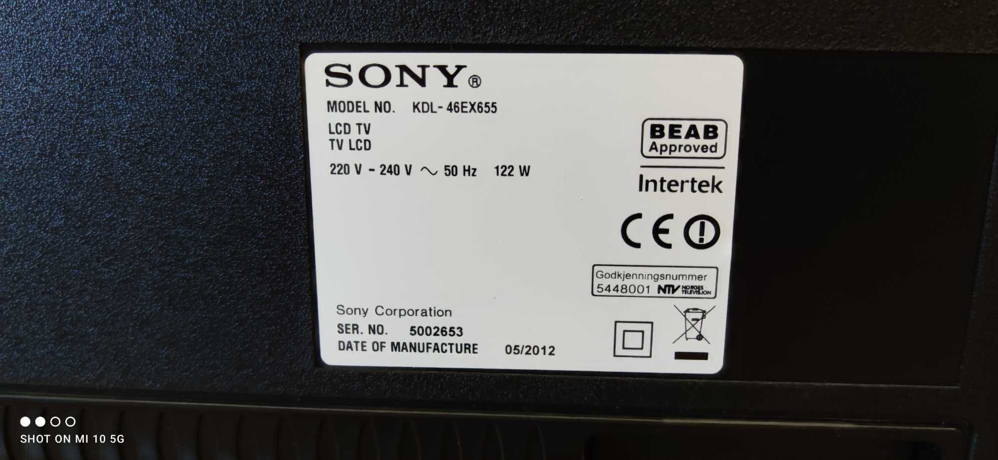 Telewizor Sony Bravia LED FULL HD KDL-46EX655 Wi-Fi