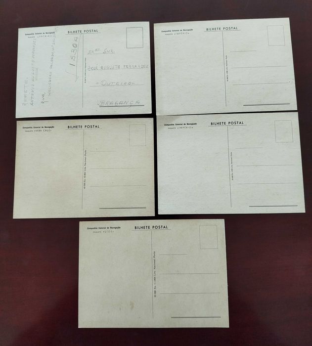 Lote de 5 Postais "Companhia Colonial de Navegação"