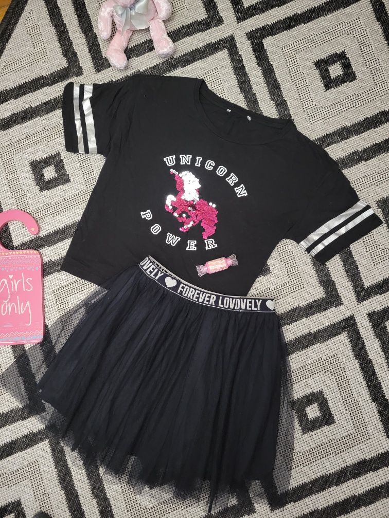 Костюм zara unicorn фанітова спідничка футболка для дівчинки девочки