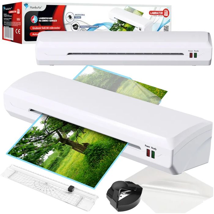 Laminator do dokumentów A4 z gilotyną HanksAir LAM-4AW do domu i biura