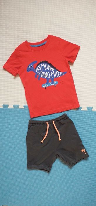 Komplet zestaw krótkie spodenki t-shirt koszulka Next Nutmeg 92-98