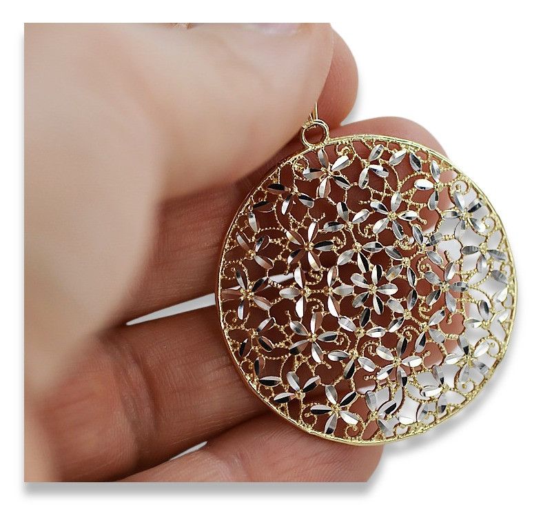 Złota zawieszka 14k 585 włoski styl żółte białe złoto cpn027yw Gdańsk