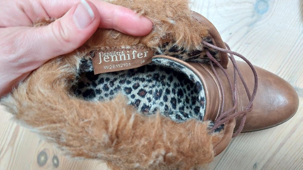 Botki karmelowe, ocieplane  rozm. 39