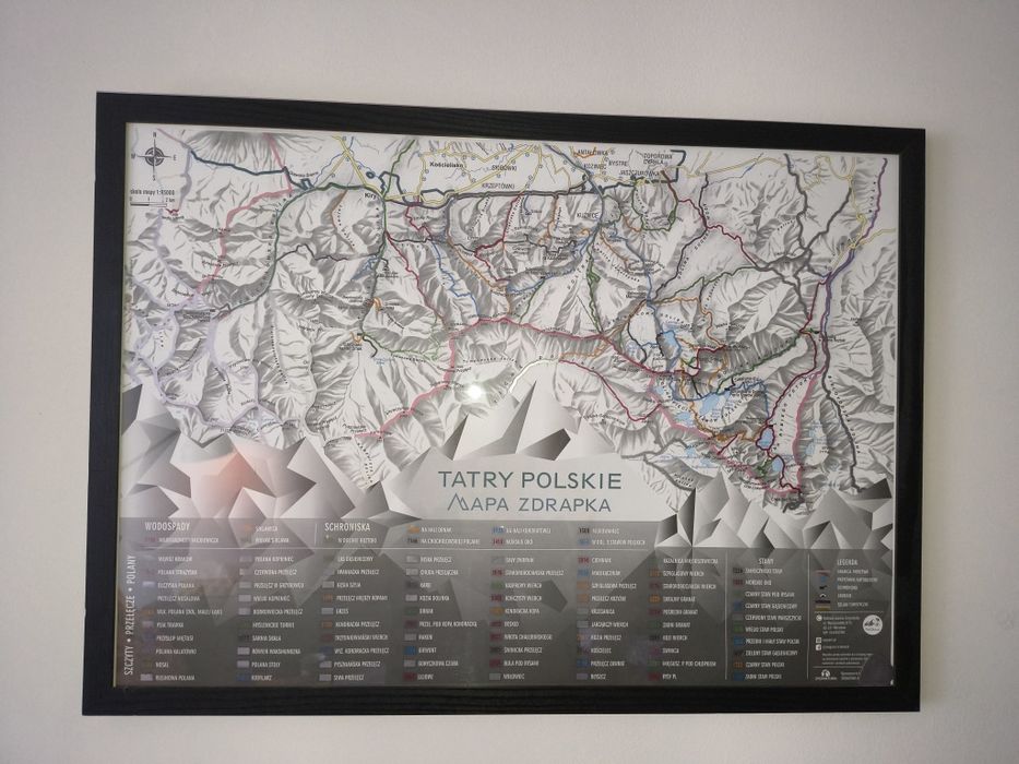 Mapa zdrapka Tarty Polskie + rama