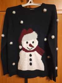 Светер. Жіночий новорічний светер. Новий рік .Сніговик