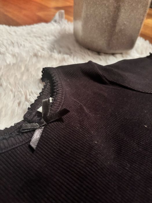 Czarna bluzka z krótkim rękawem t-shirt H&M r. 86