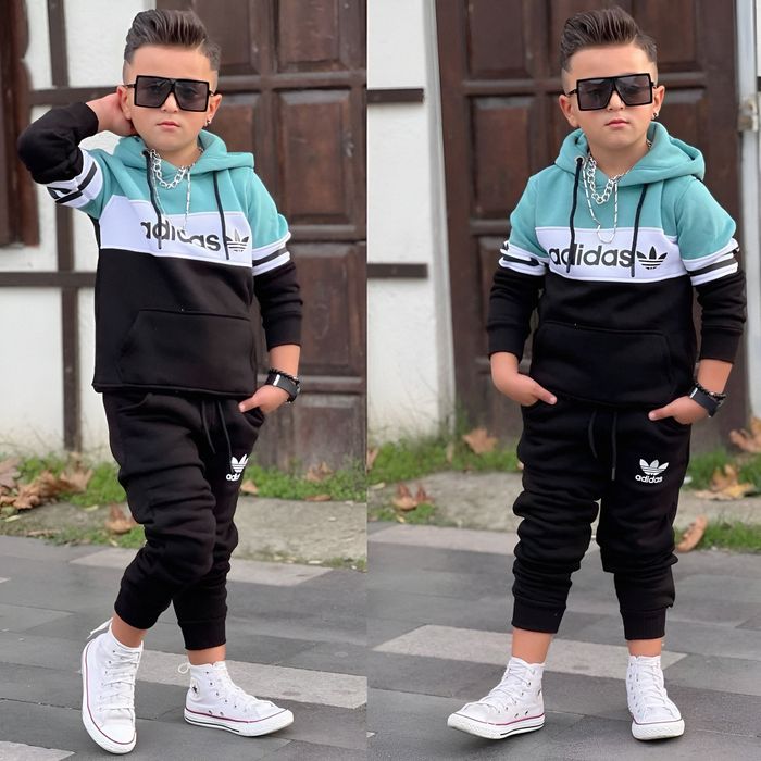 Дитячий теплий спортивний костюм Adidas на флісі для хлопчика