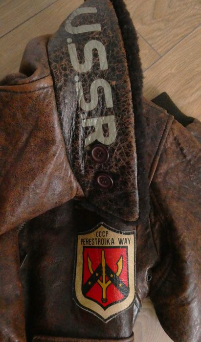 Kurtka skórzana męska GHETTO GLASTER G1 skóra PILOTKA lotnicza  L/XL