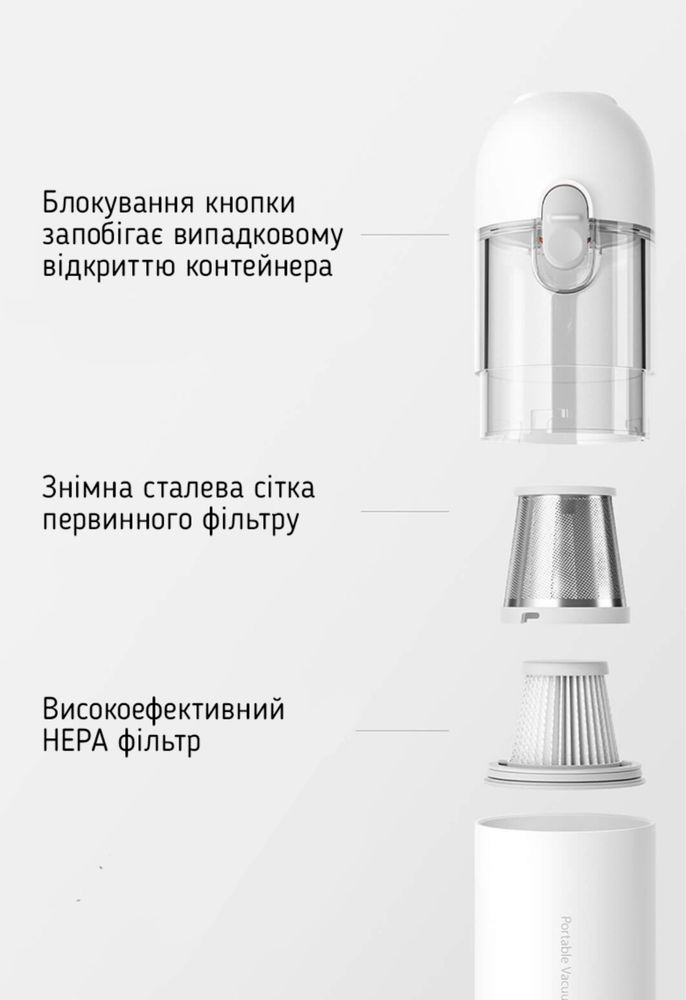 Xiaomi Портативний акумуляторний пилосос Mijia Vacuum Cleaner