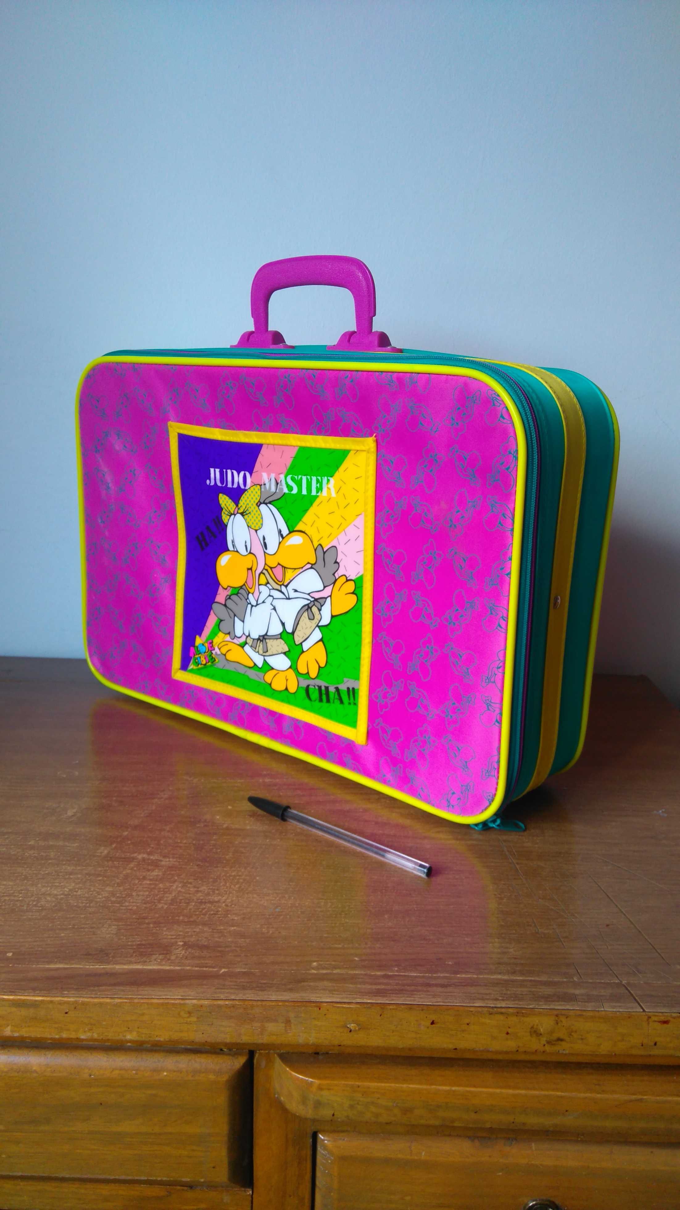 Mala de viagem de menina rosa e amarelo ALBIE & GIBIE