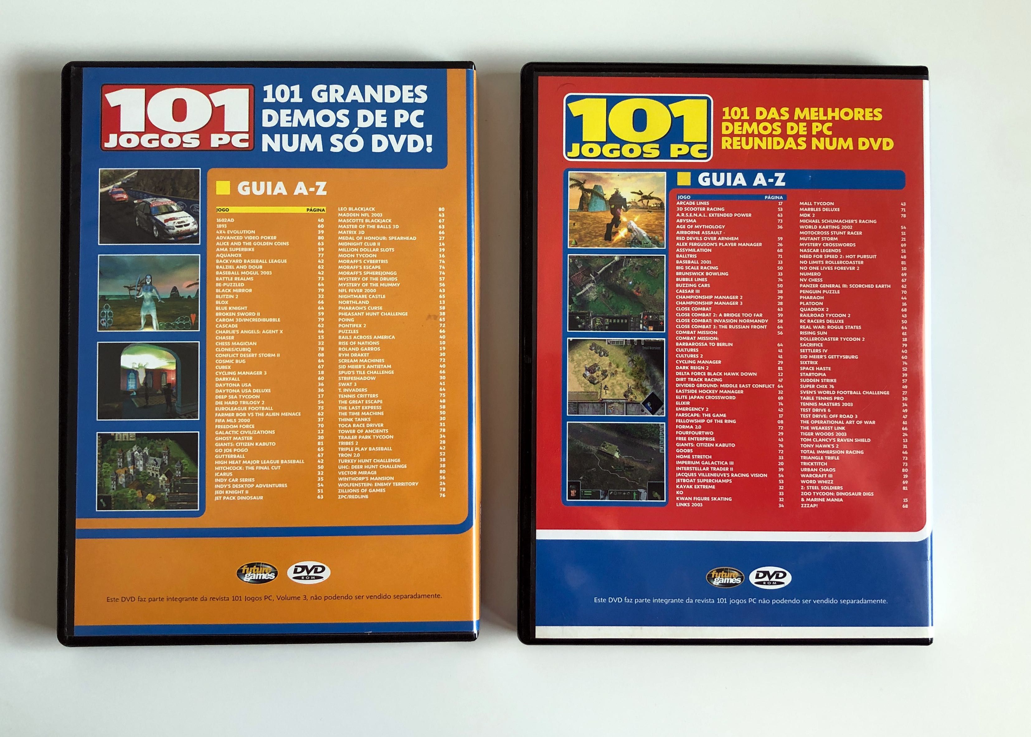 Conjunto de 2 DVD da coleção 101 jogos PC