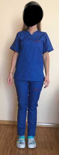 komplet medyczny bluza + spodnie rozmiar M niebieski