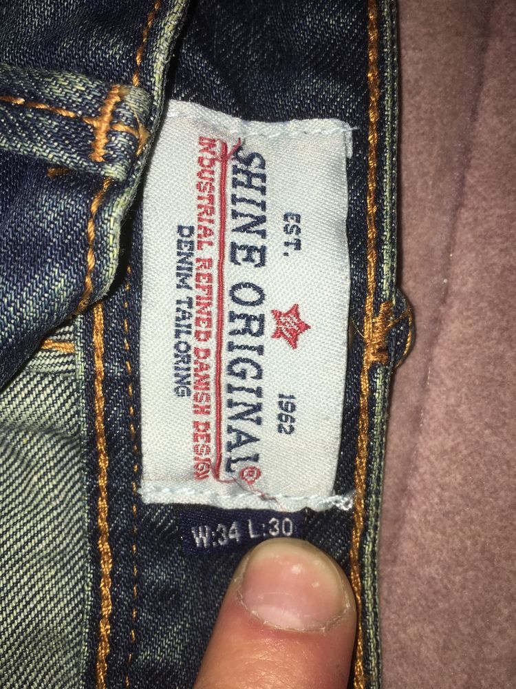 Męskie jeansy Shine Original Southside solidny jeans ładne W34 L30