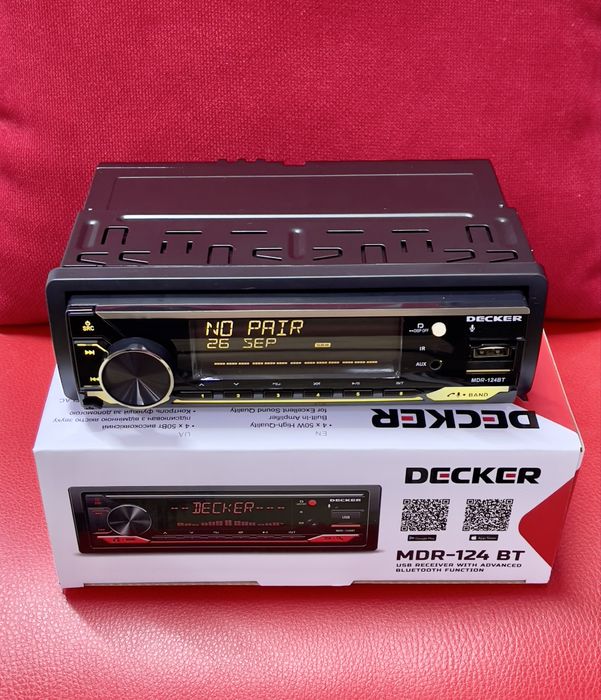 Магнітола Decker MDR-124/Bluetooth/DSP/RGB/USB/AUX/Flack