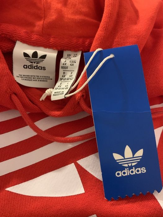 Худі батал великого розміру червоне Adidas оригінал