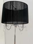 Lampa stojaca styl glamour srebrna czarna klosz podłogowa