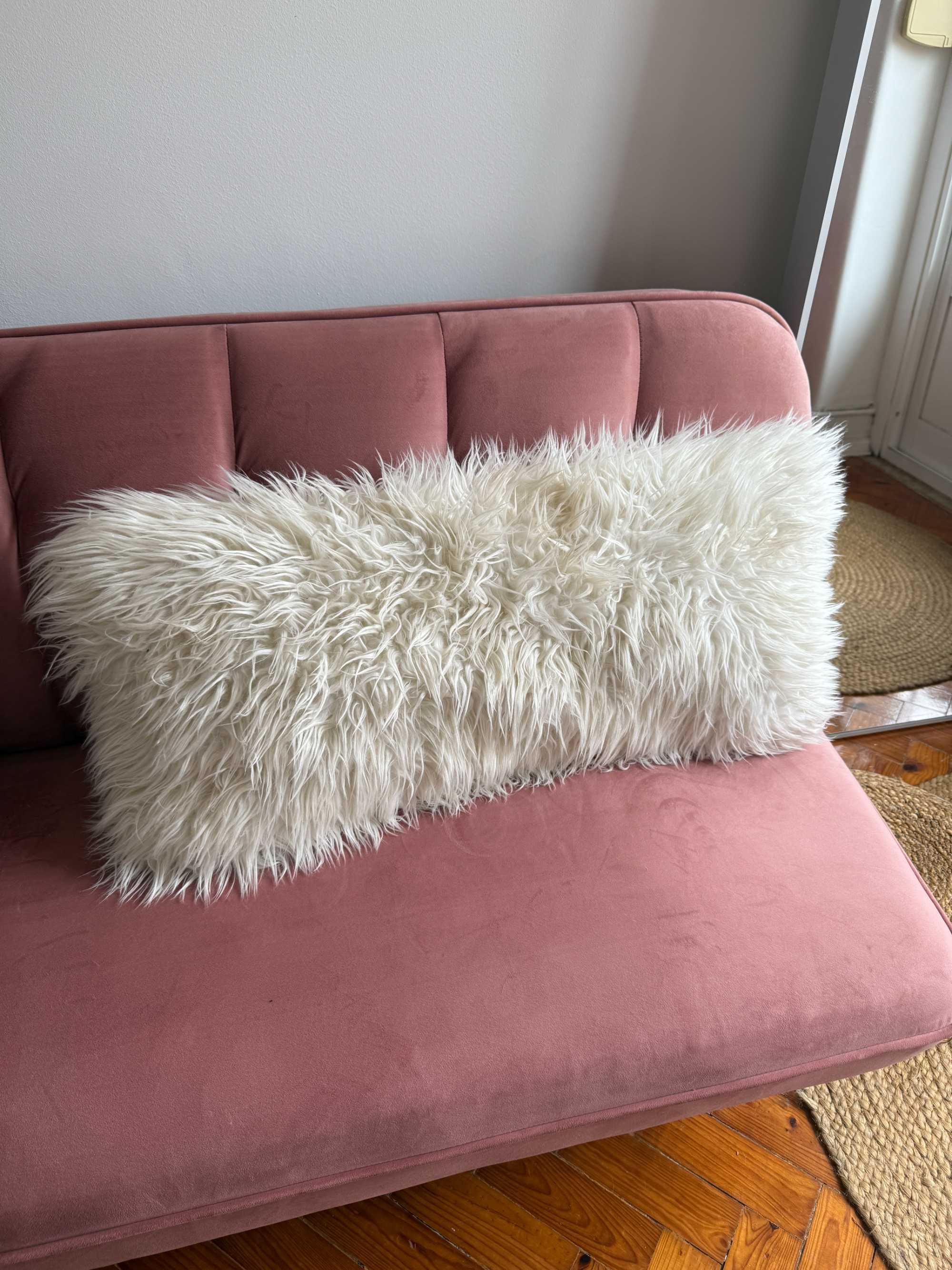 Almofada decorativa Hôma OSLO marfim/branca efeito pêlo 35x75cm