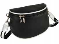 Listonoszka Torebka Nerka Saszetka Crossbody Polska Czarna Srebrna