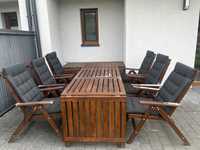 Meble ogrodowe Ikea Applaro Stół i 6 krzeseł z poduszkami