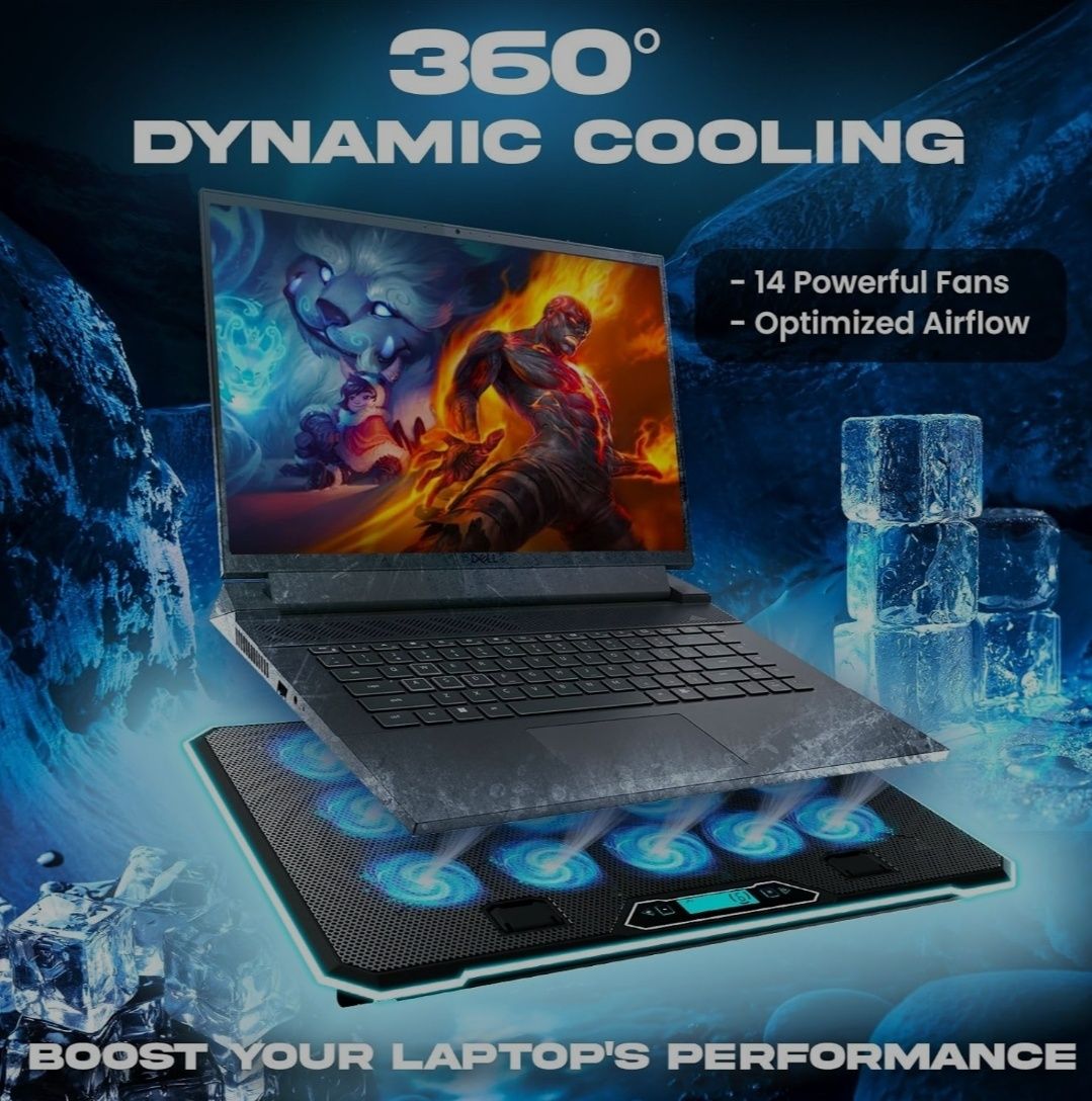 Podkładka Chłodząca Do Laptopa Gamingowego z 14 Wentylatorami KLIM V14