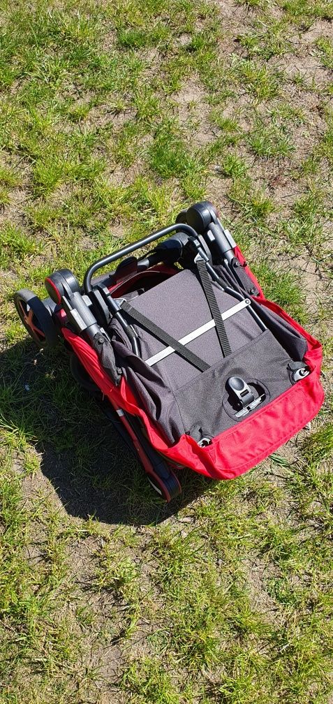 Wózek spacerowy spacerówka kompaktowa kompaktowy chicco czerwony szary