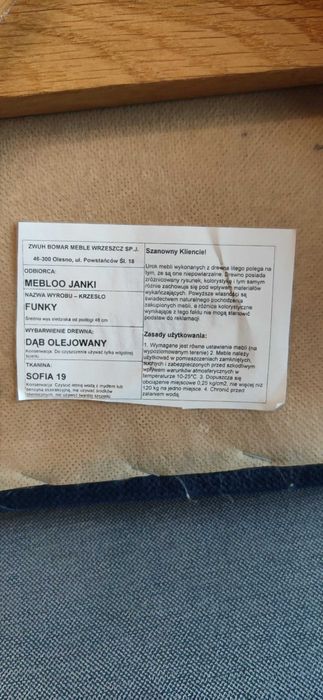 krzesła Mebloo Bomar Funky dąb olejowany granatowe tapicerowane ideal