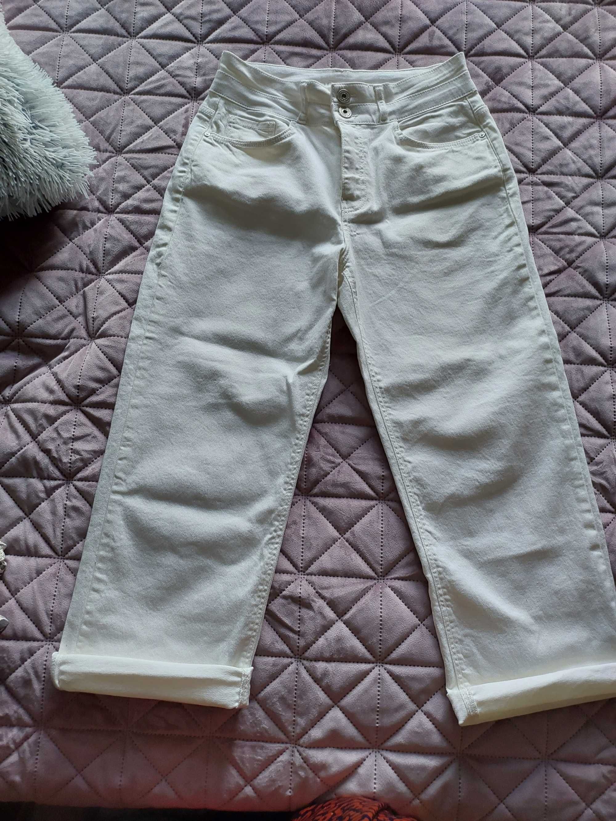 spodnie damskie orsay - 36 - kość słoniowa - proste - b. mało używane
